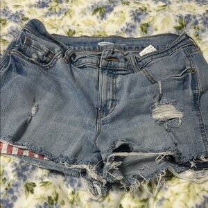 Old Navy Women's Light Blue Distressed Jean Shorts